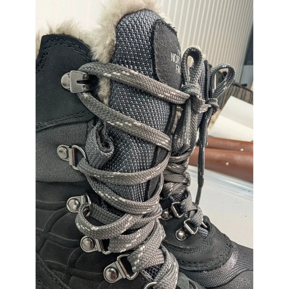 The North Face Women's Chilkat 400 Snow Boots Black Size 5 Waterproof Lace Up‎